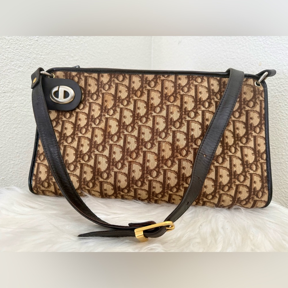 CHRISTIAN DIOR Oblique Jacquard Trotter Canvas Shoulder Bag - Picture 4 of 12